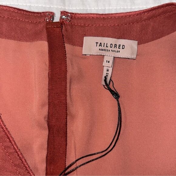 TAILORED by RT 14 Ashton Sutton Brick Orange Sleeveless MIDI Suit Dress - Picture 6 of 16